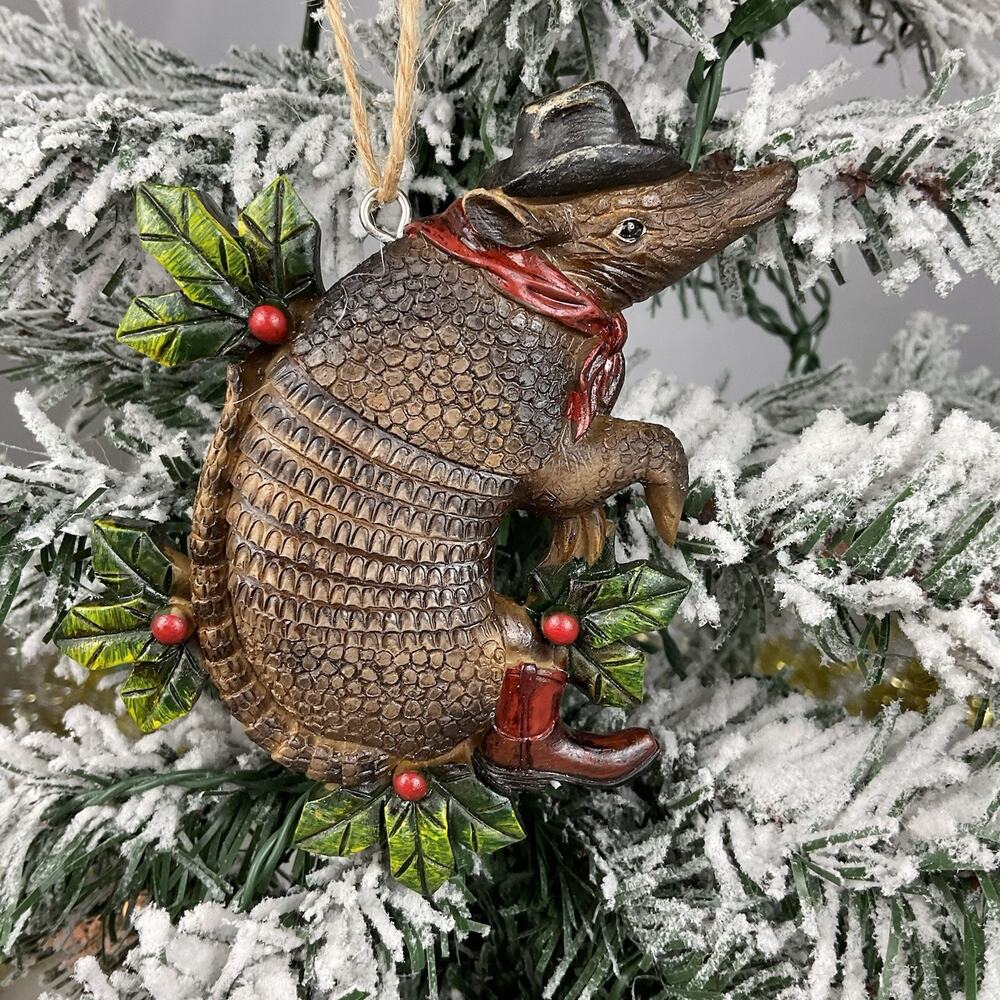 Christmas Tree Ornament-Anteater With Leaves And Berries-The Bridge Collection